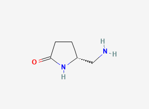Two-dimensional chemical structure of (5R)-5-(aminomethyl)pyrrolidin-2-one