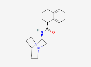 Two-dimensional chemical structure of (R)-N-((S)-Quinuclidin-3-yl)-1,2,3,4-tetrahydronaphthalene-1-carboxamide