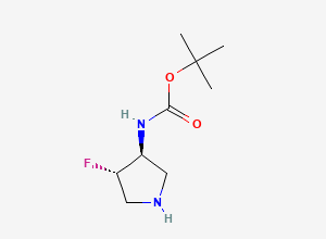 Two-dimensional chemical structure of tert-butyl ((3S,4S)-4-fluoropyrrolidin-3-yl)carbamate