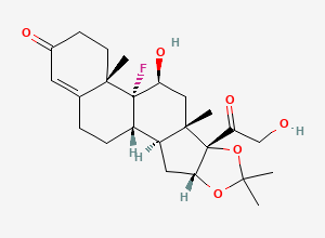 Two-dimensional chemical structure of Triamcinolone Acetonide EP Impurity E/ 1,2-Dihydrotriamcinolone Acetonide, CAS 1524-86-3