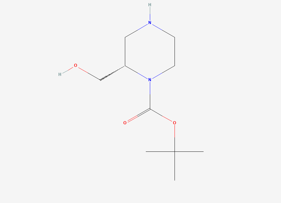 Two-dimensional chemical structure of (S)-1-Boc-2-hydroxymethyl-piperazine