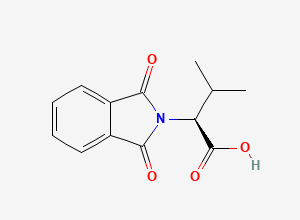 Two-dimensional chemical structure of (S)-2-(1,3-Dioxoisoindolin-2-yl)-3-methylbutanoic acid