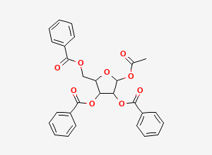 Two-dimensional chemical structure of (5-Acetoxy-3,4-dibenzoyloxy-tetrahydrofuran-2-yl)methyl benzoate