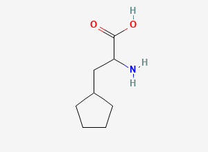Two-dimensional chemical structure of 2-Amino-3-cyclopentylpropanoic acid