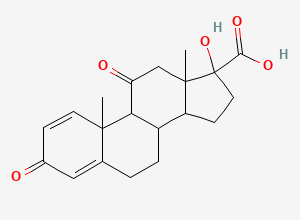 Two-dimensional chemical structure of Prednisone EP Impurity J / Prednisone 17 carboxy Analog, CAS 78261-67-3