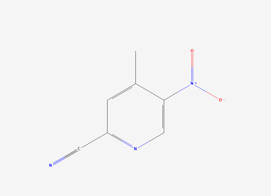 Two-dimensional chemical structure of 2-Cyano-4-methyl-5-nitropyridine