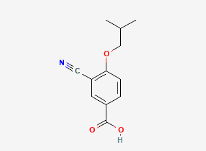 Two-dimensional chemical structure of 3-Cyano-4-isobutoxybenzoic acid, CAS 528607-60-5