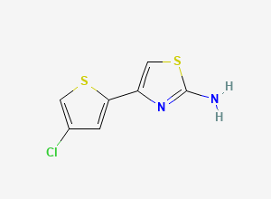 Two-dimensional chemical structure of 4-(4-Chlorothiophen-2-yl)-1,3-thiazol-2-amine, CAS 570407-10-2