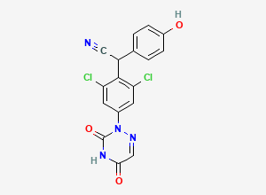 Two-dimensional chemical structure of Diclazuril EP Impurity B/ 4-Dechloro-4-hydroxy Diclazuril (Free Base), CAS 112206-71-0