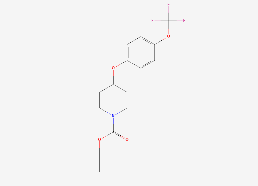 Two-dimensional chemical structure of Tert-butyl 4-(4-(trifluoromethoxy)phenoxy)piperidine-1-carboxylate