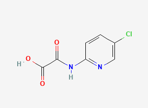 Two-dimensional chemical structure of 2-((5-Chloropyridin-2-yl)amino)-2-oxoacetic Acid, CAS 552850-73-4