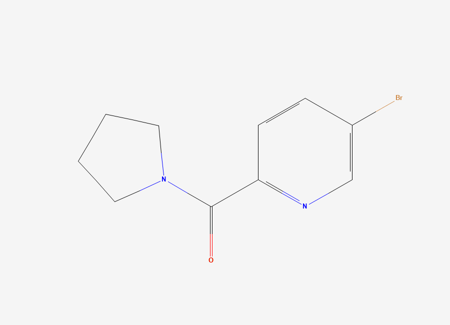 Two-dimensional chemical structure of (5-Bromopyridin-2-yl)(pyrrolidin-1-yl)methanone