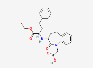 Two-dimensional chemical structure of 3-[[1-(Ethoxycarbonyl)-3-phenylpropyl]amino]-2,3,4,5-tetrahydro-2-oxo-1H-1-benzazepine-1-acetic acid