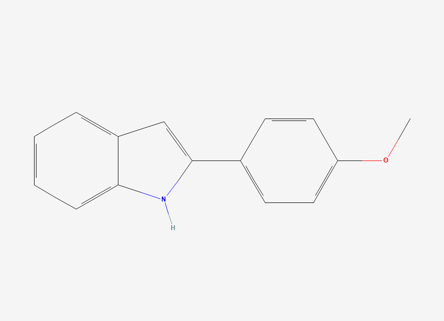 Two-dimensional chemical structure of 2-(4-methoxyphenyl)-1H-indole