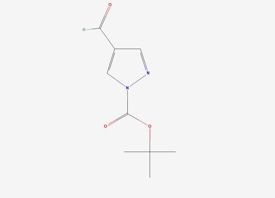 Two-dimensional chemical structure of Tert-butyl 4-formyl-1H-pyrazole-1-carboxylate