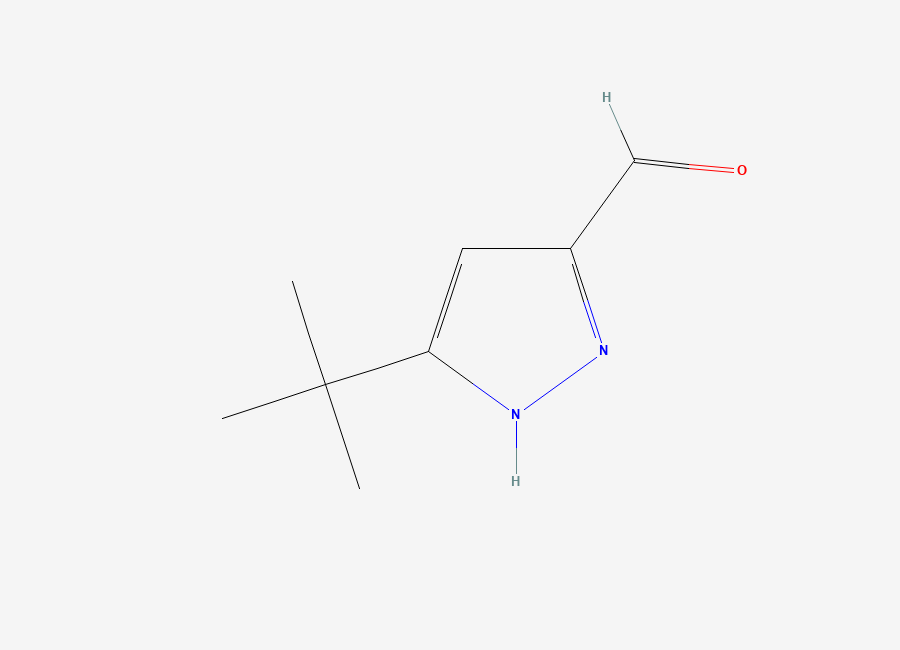 Two-dimensional chemical structure of 5-tert-Butyl-1H-pyrazole-3-carbaldehyde