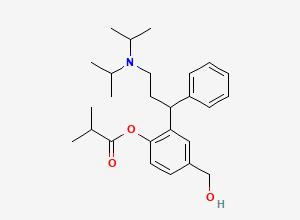 Two-dimensional chemical structure of 2-(3-(Diisopropylamino)-1-phenylpropyl)-4-(hydroxymethyl)phenyl isobutyrate