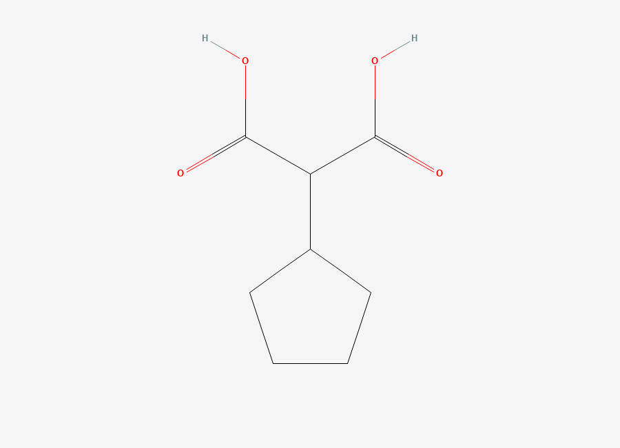 Two-dimensional chemical structure of Cyclopentylmalonic Acid
