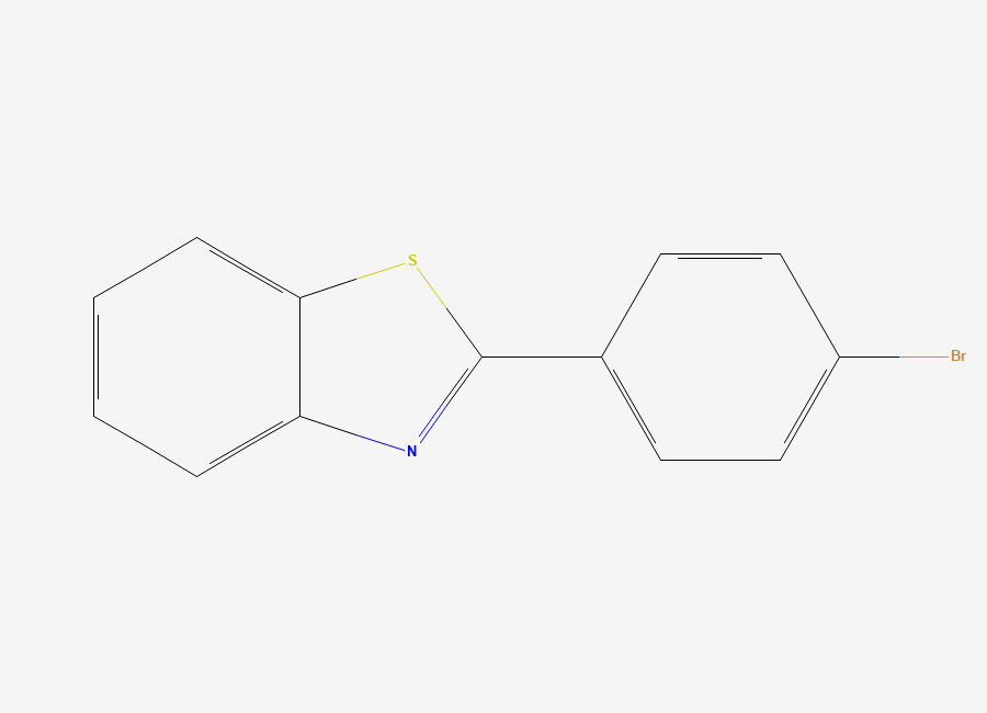 Two-dimensional chemical structure of 2-(4-Bromophenyl)benzothiazole