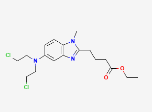 Two-dimensional chemical structure of Bendamustine Related Compound I / Bendamustine Acid Ethyl Ester / Bendamustine Related Compound 01, CAS 87475-54-5