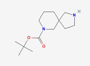 Two-dimensional chemical structure of tert-Butyl 2,7-diazaspiro(4.5)decane-7-carboxylate