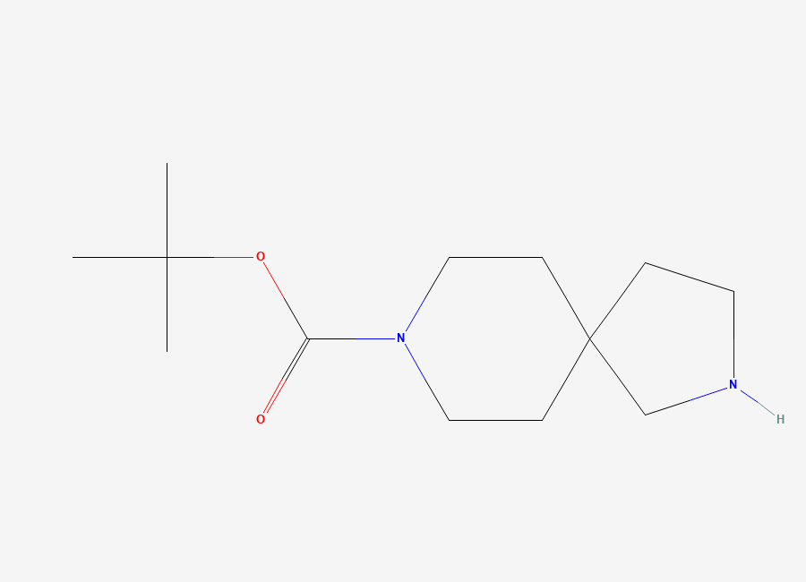 Two-dimensional chemical structure of tert-Butyl 2,8-diazaspiro(4.5)decane-8-carboxylate
