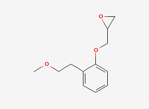 Two-dimensional chemical structure of Metoprolol Methoxy Epoxide/ Metoprolol Epoxy Methoxyethyl Impurity / 3-[4-(2-Methoxyethyl)phenoxy]-1,2-epoxypropane, CAS 56718-70-8
