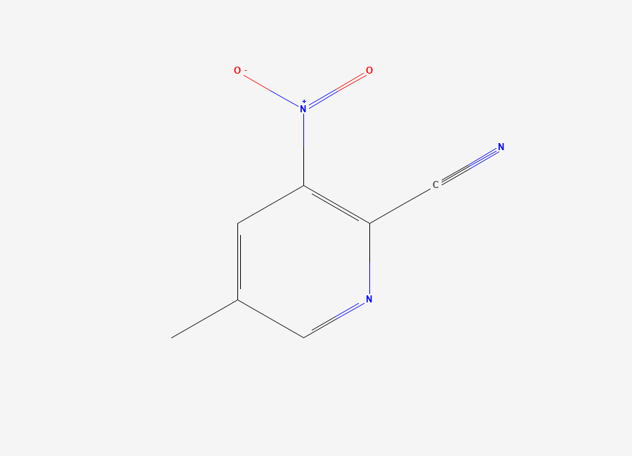 Two-dimensional chemical structure of 5-Methyl-3-nitropicolinonitrile