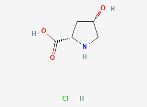Two-dimensional chemical structure of (2S,4S)-4-Hydroxypyrrolidine-2-carboxylic acid hydrochloride