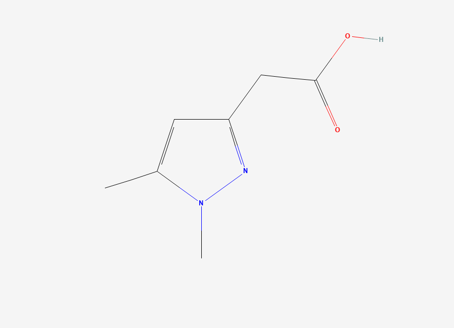 Two-dimensional chemical structure of 2-(1,5-dimethyl-1H-pyrazol-3-yl)acetic acid
