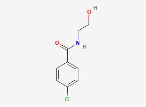 Two-dimensional chemical structure of 4-Chloro-N-(2-hydroxyethyl)benzamide, CAS 7400-54-6