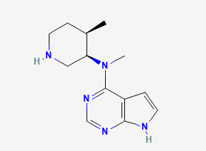 Two-dimensional chemical structure of Tofacitinib N-Descyanoacetyl Impurity, CAS 477600-74-1