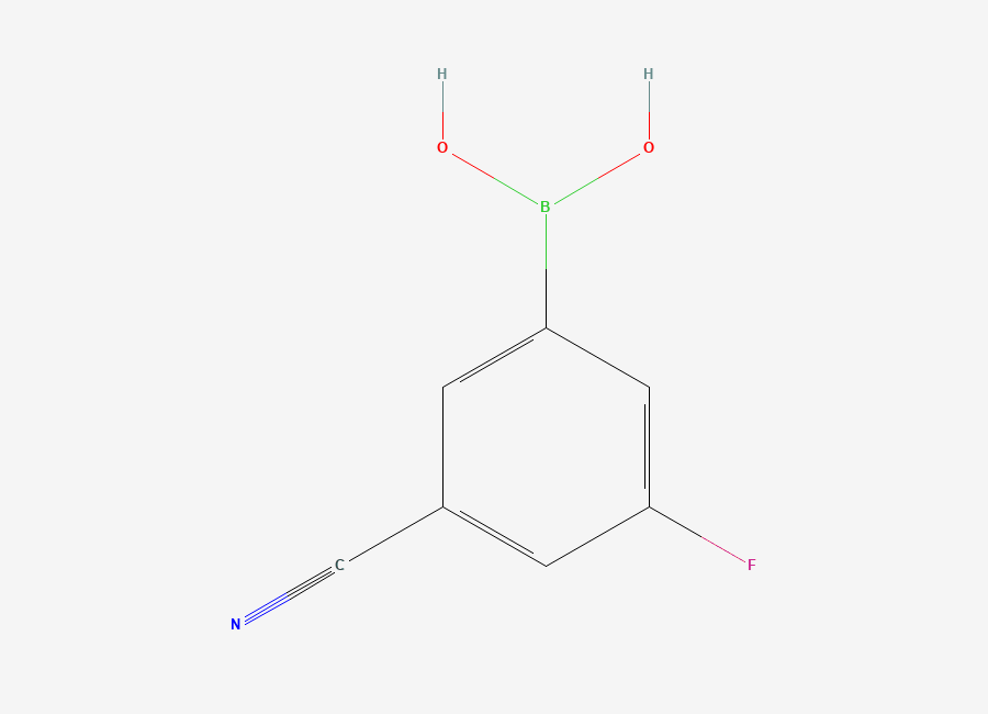 Two-dimensional chemical structure of (3-Cyano-5-fluorophenyl)boronic acid