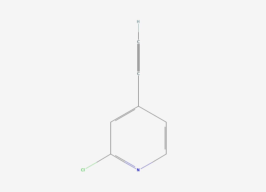 Two-dimensional chemical structure of 2-Chloro-4-ethynylpyridine