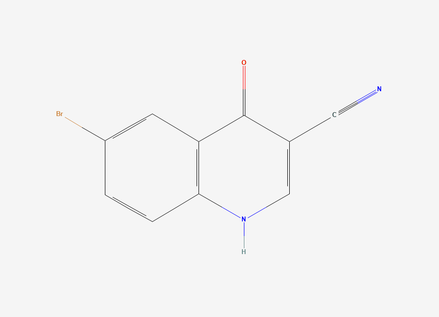 Two-dimensional chemical structure of 6-Bromo-4-oxo-1,4-dihydroquinoline-3-carbonitrile