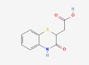 Two-dimensional chemical structure of 2-(3-oxo-3,4-dihydro-2H-1,4-benzothiazin-2-yl)acetic acid