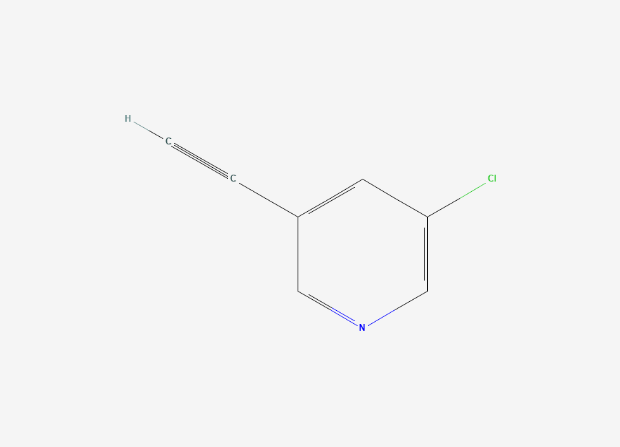 Two-dimensional chemical structure of 3-Chloro-5-ethynylpyridine