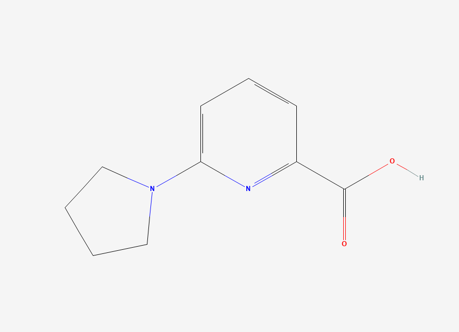 Two-dimensional chemical structure of 6-(1-Pyrrolidyl)pyridine-2-carboxylic Acid