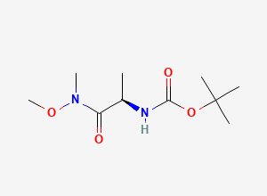 Two-dimensional chemical structure of N~2~-(tert-Butoxycarbonyl)-N-methoxy-N-methyl-D-alaninamide