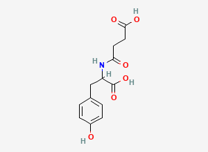 Two-dimensional chemical structure of (S)-4-(1-Carboxy-2-(4-hydroxyphenyl)ethylamino)-4-oxobutanoic acid