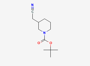 Two-dimensional chemical structure of Tert-butyl 3-(cyanomethyl)piperidine-1-carboxylate