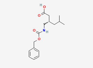 Two-dimensional chemical structure of (3S)-3-({[(benzyloxy)carbonyl]amino}methyl)-5-methylhexanoic acid