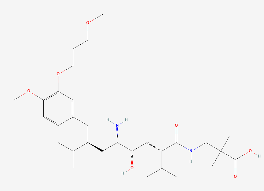 Two-dimensional chemical structure of Aliskiren Carboxylic Acid Impurity, CAS 173400-13-0