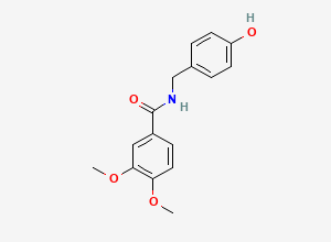 Two-dimensional chemical structure of N-(4-Hydroxybenzyl)-3,4-dimethoxybenzamide, CAS 943518-63-6