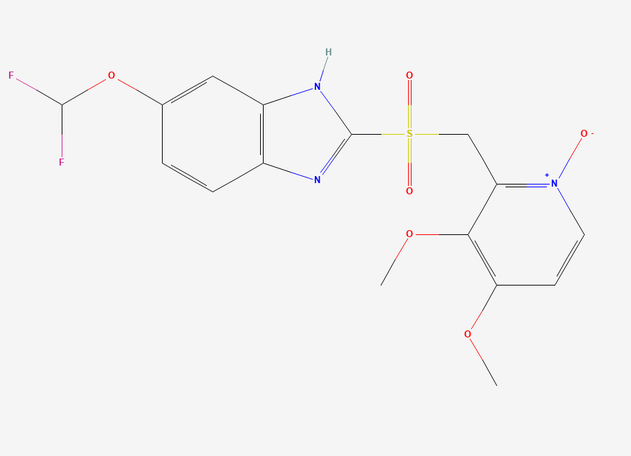 Two-dimensional chemical structure of Pantoprazole Sulfone N-Oxide, CAS 953787-55-8