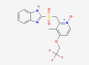 Two-dimensional chemical structure of Lansoprazole Sulfone N-Oxide, CAS 953787-54-7