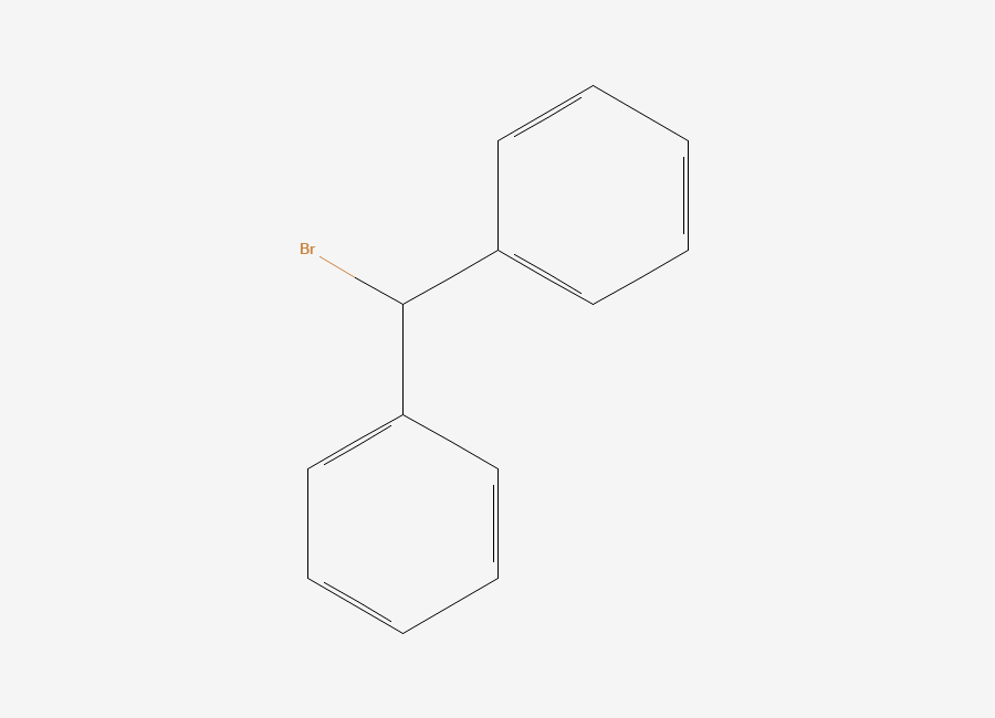 Two-dimensional chemical structure of Diphenhydramine Benzhydryl bromide / Benzhydryl Bromide / (Bromomethylene)dibenzene / Bromodiphenylmethane, CAS 776-74-9