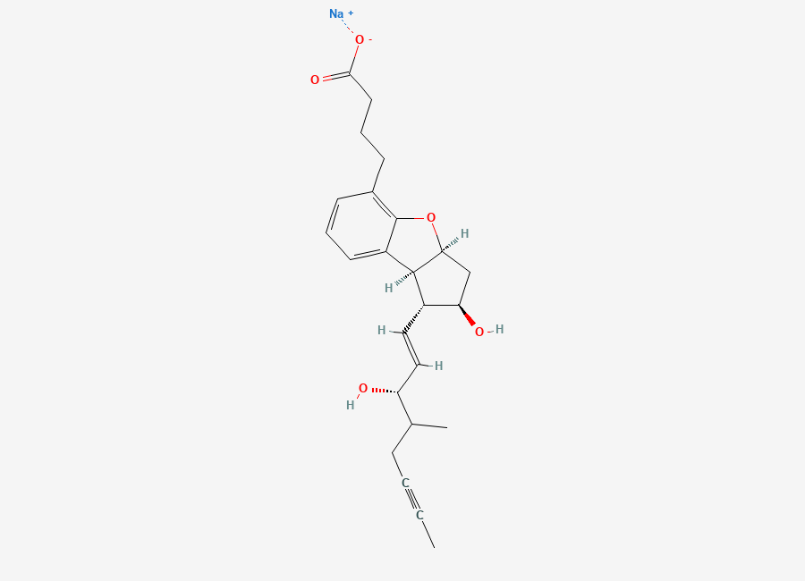 Two-dimensional chemical structure of Beraprost Sodium, CAS 88475-69-8