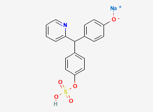 Two-dimensional chemical structure of Sodium Picosulfate Related Compound A/ 4-Desulfo-4-hydroxy Picosulfate Monosodium Salt/ Sodium Picosulfate EP Impurity A (Sodium salt), CAS 32500-19-9