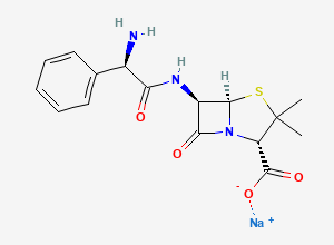 Two-dimensional chemical structure of Piperacillin Sodium EP Impurity A (Sodium Salt)/ Ampicillin Sodium, CAS 69-52-3